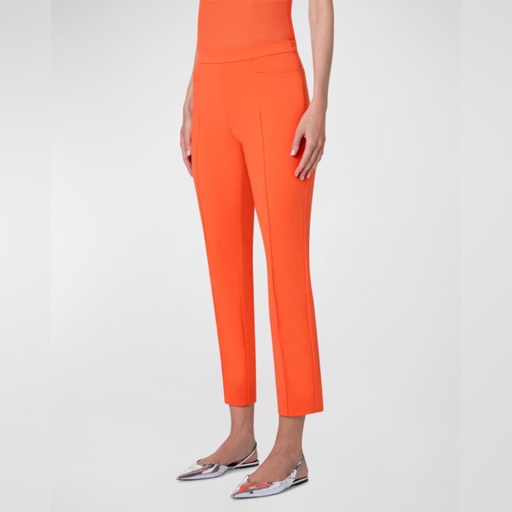 Akris Punto
Franca Mid-Rise Slim-Leg Ankle Cotton Techno Stretch Pants